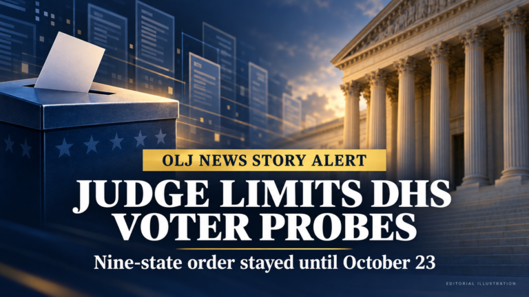 Judge Limits DHS Voter Investigations in Nine States; Order Paused Until October 23