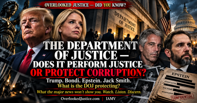 THE DEPARTMENT OF JUSTICE — DOES IT PERFORM JUSTICE OR PROTECT CORRUPTION?